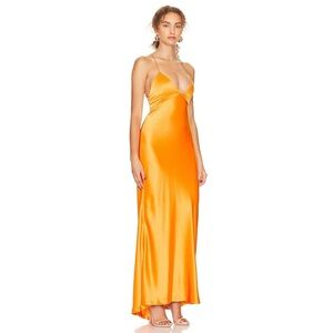 NWT! Alice + Olivia Orange V-neck Slip Dress.